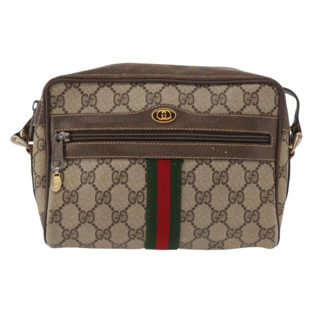 GUCCI GG Supreme Web Sherry Line Bag PVC Beige Gold 32 02 004 Auth 151575 - Picture 13 of 16